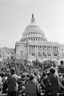 Group of Veterans gathered on West Side of U.S. Capitol Building to demonstrate against Vietnam War