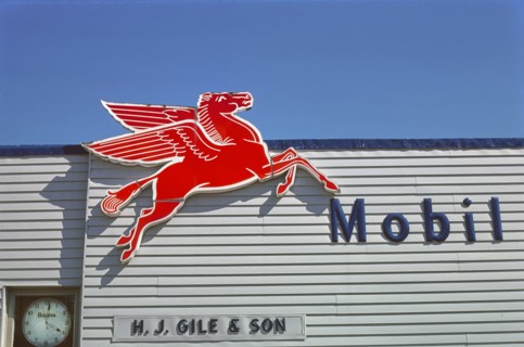 H. J. Gile & Son Mobil Gasoline Sign