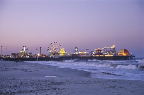 Casino Pier from beach at Dusk