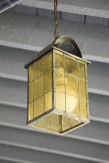 Hanging Outdoor Lantern with Grey Wood Background