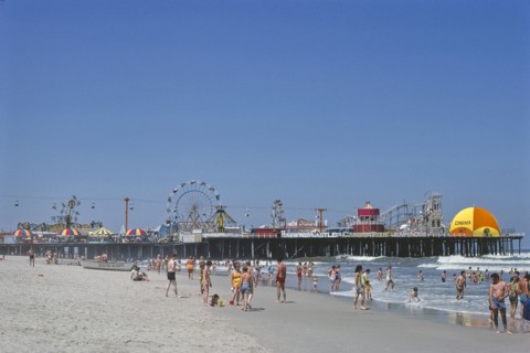 Casino Pier from beach, Seaside Heights, 1978
