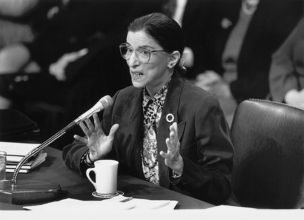 Ruth Bader Ginsburg at her confirmation hearing, Washington, 1993