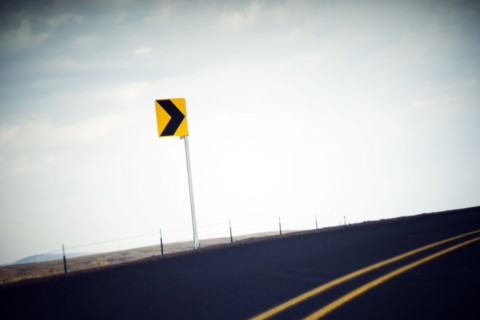 Directional Sign along Roadside ,,