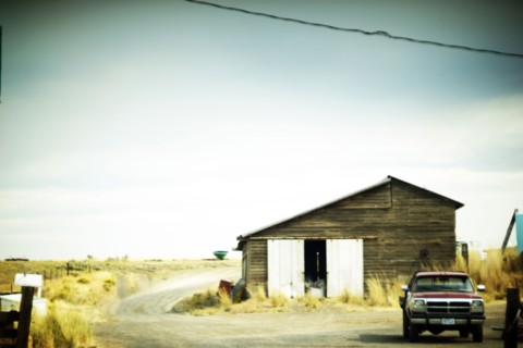 Pickup Truck and Wood Barn,,