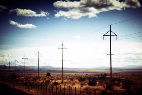 Utility Poles along Rural Highway,,