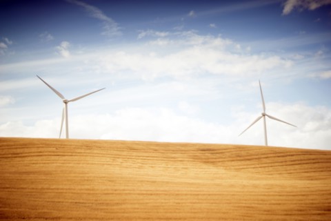Wind Turbines in Agricultural Landscape,,