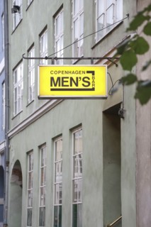 Street Sign of Copenhagen Men's Bar, Copenhagen,