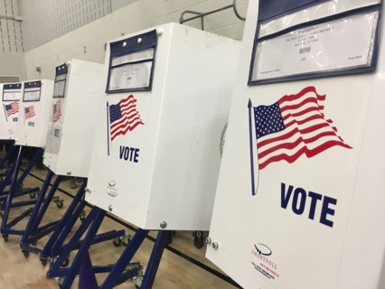 Row of Voting Booths,,