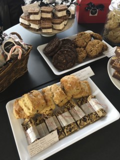 High Angle View of Trays of Baked Goods for Sale,,
