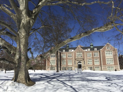 Rockefeller Hall on Snowy Day, Vassar College,