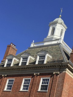 Low Angle View of Cupola and Weather Vane, Silliman College,