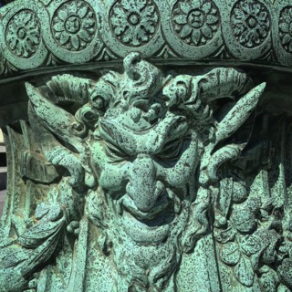 Close-Up detail on Flag Pole, Woolsey Hall,