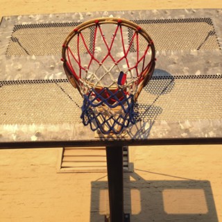 Low Angle View of Basketball Hoop,,