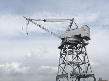 Construction Crane at Shipyard,,