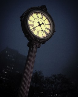 Fifth Avenue Clock at Night, New York City,