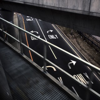 Turn Lanes viewed from Bridge, Brooklyn,
