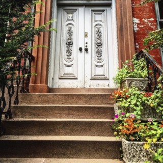 Brownstone Building Entrance, Greenwich Village,