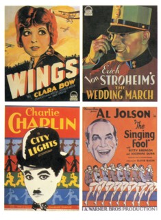 Montage of Movie Posters featuring (clockwise): Clara Bow