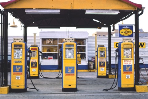 Five Golden Eagle Gas Pumps, San Diego
