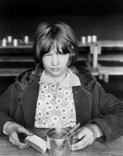 Drought Victim eating Lunch furnished by American Red Cross, Lonoke County