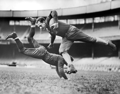 Chicago Bears Teammates Joe Zeller trying to tackle Red Grange during Practice, Alan Fisher