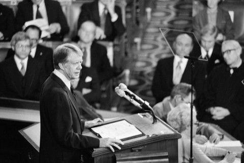 U.S. President Jimmy Carter delivering State of the Union Address to Joint Session of Congress, Washington