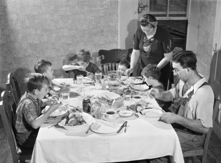 Gaynor Family at Dinner on their Farm, Fairfield