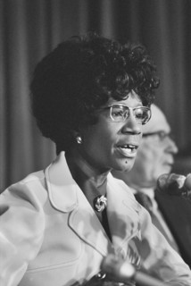 New York State Congresswoman Shirley Chisholm speaking into Microphone, Washington