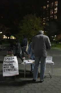 Smash Fascism! Sign and Sign-Up Table, Washington Square Park