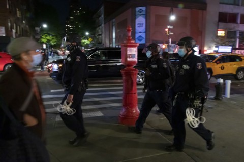 Heavily Geared NYPD Officers at Night, Greenwich Village