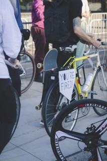 You're fired Sign on Bicycle during Celebration of President-Elect Joe Biden, Brooklyn