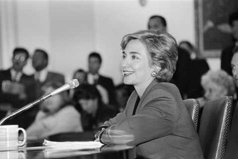U.S. First Lady Hillary Clinton during her Presentation at Congressional Hearing on Healthcare Reform