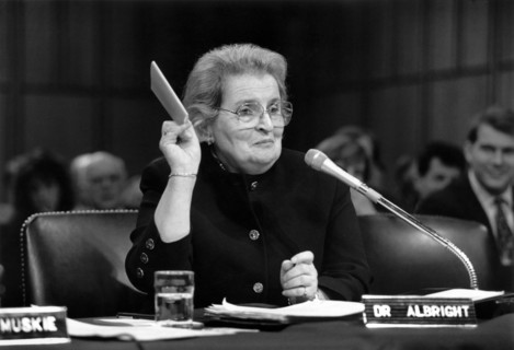 Madeleine K. Albright before the Senate Foreign. Relations Committee during her confirmation hearing to be U.S. Representative to UN