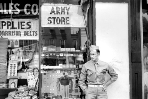 Soldier from Fort Benning on Street