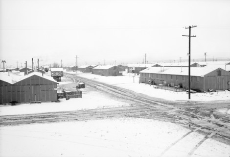 Crossroad of Two Streets after Winter Storm