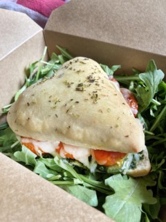 Heart-Shaped Pizza Dough Sandwich in Take-Away Box