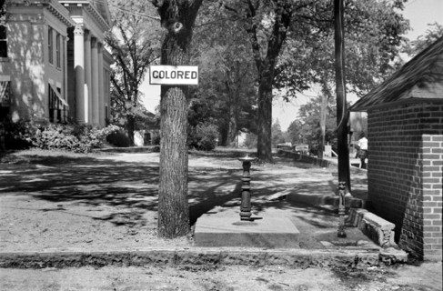 Drinking Fountain with Sign "Colored"
