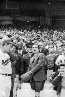 U.S. President Richard Nixon tossing out baseball