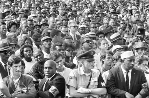 Crowd of People at Lincoln Memorial