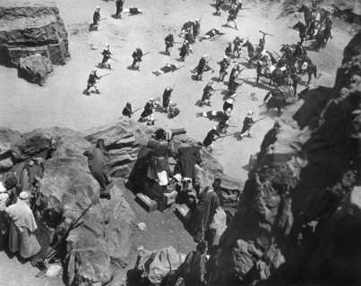 Military Battle Scene in Desert