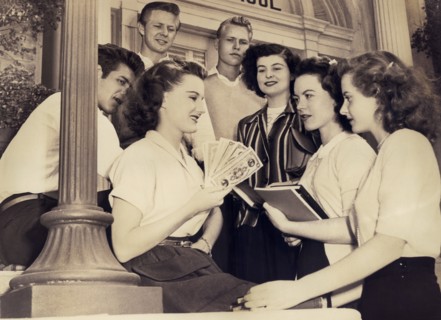 Danny Sue Nolan (left  holding money)