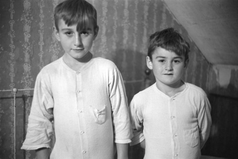 Two Young Boys of Gaynor Family going to bed on their Farm