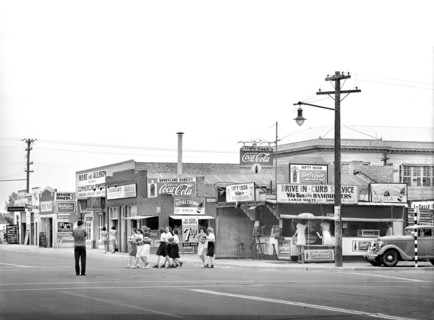 High School Students crossing Street