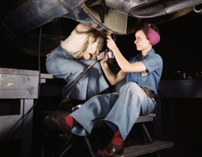 Two Women at work on Bomber