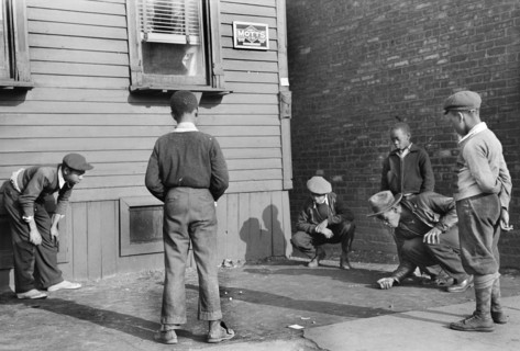 Boys playing Marbles