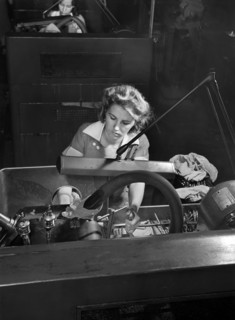 Woman working at Clearance-Grinding Machine