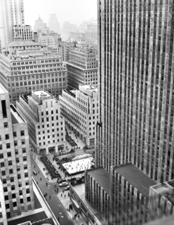 High Angle View of Ice Skating Rink and Rockefeller Center