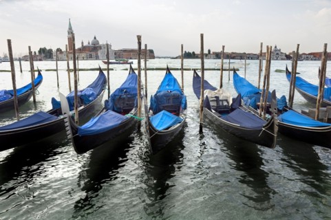 Gondolas with San Giorgio Maggiore in Background