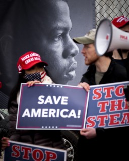 Street Protest during Joe Biden Rally