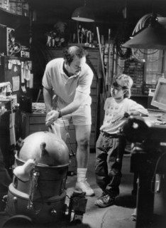 Director Tony Cookson with Edan Gross and Robot Newman